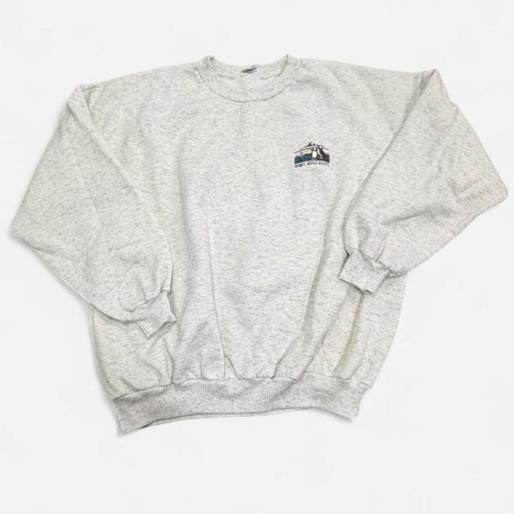 American-vintage Men's Grey and White Sweatshirt